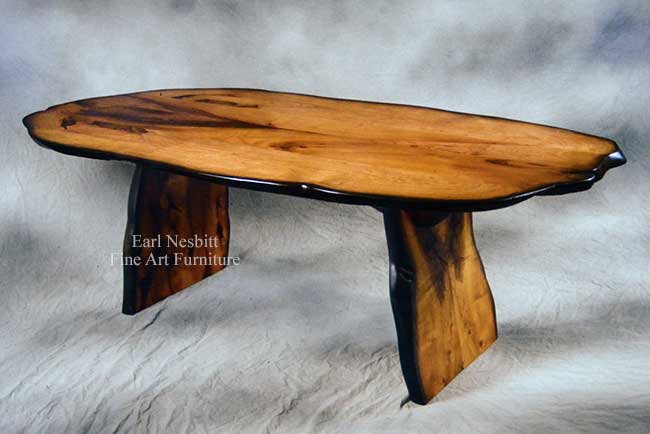 dining table with ebonized edge